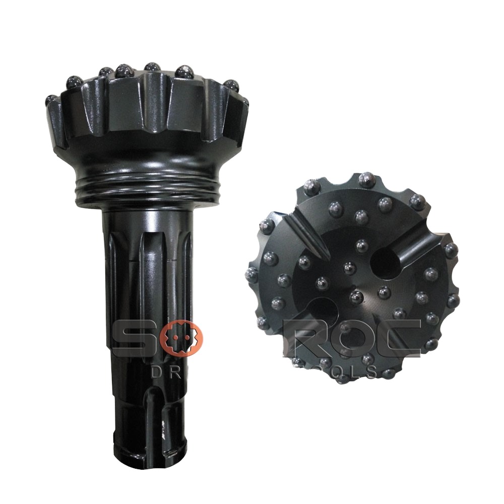 High-Efficiency DTH Drill Bit with Carburized Steel and Carbide for 57mm to