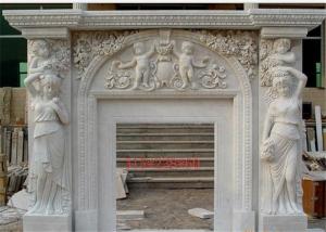 China Meticulous Freestanding Marble Fireplace Surround With Angel Sculpture on sale