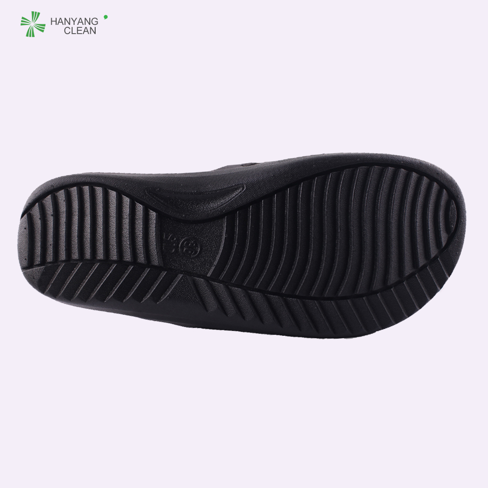 Anti Slip Anti Static Esd Clean Room Slippers , Mens Black Work Shoes