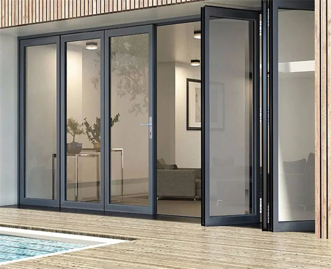 35dB Sound Insulation Glass Bi-Folding Doors For To Service Apartments