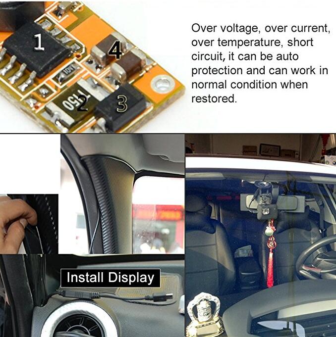 DC To DC Converter Solar Power Cables 12V To 5V 3A With USB Car Charger