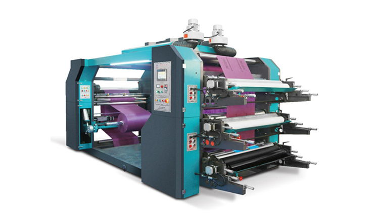 Automatic four color non-woven fabric printing machine roll by roll with helical gear