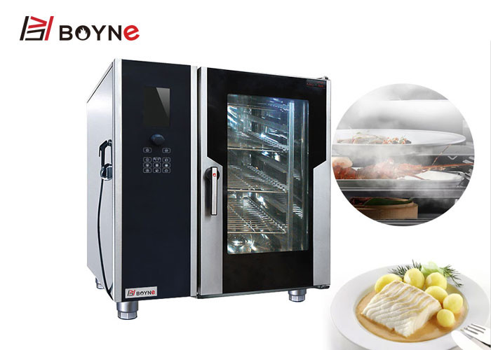 10 Tray Gas Combi Oven LCD Version For Canteen Kitchen Commercial Use