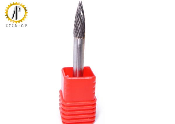 Metal Removal Solid Carbide Burrs , Aluminum Cut Carbide Burrs Shape G Tree