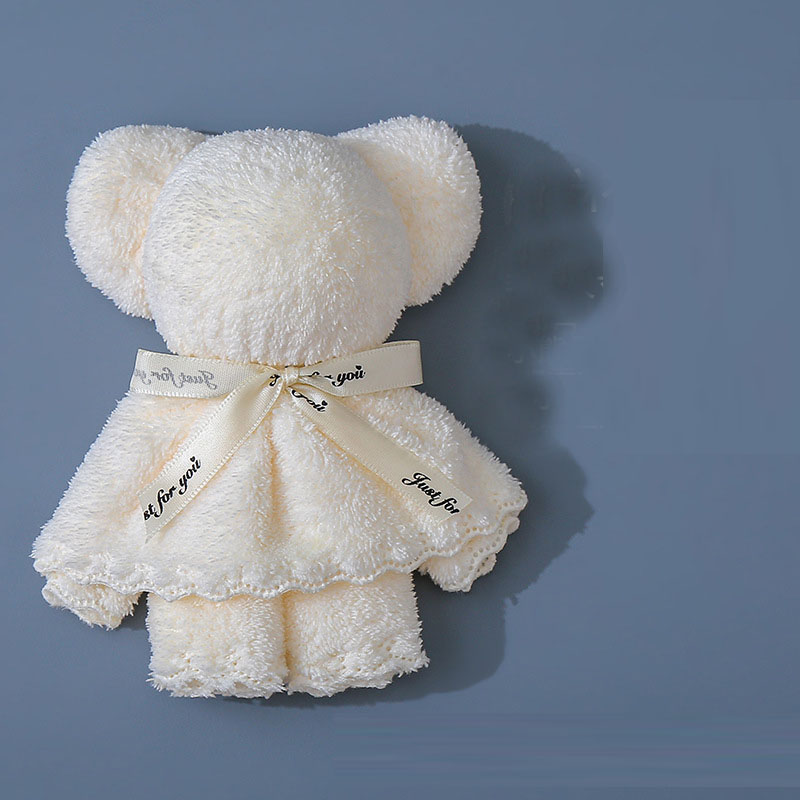 Child Age Group 30x30cm Coral Velvet Fleece Bear Towel for Wedding Business Gifts