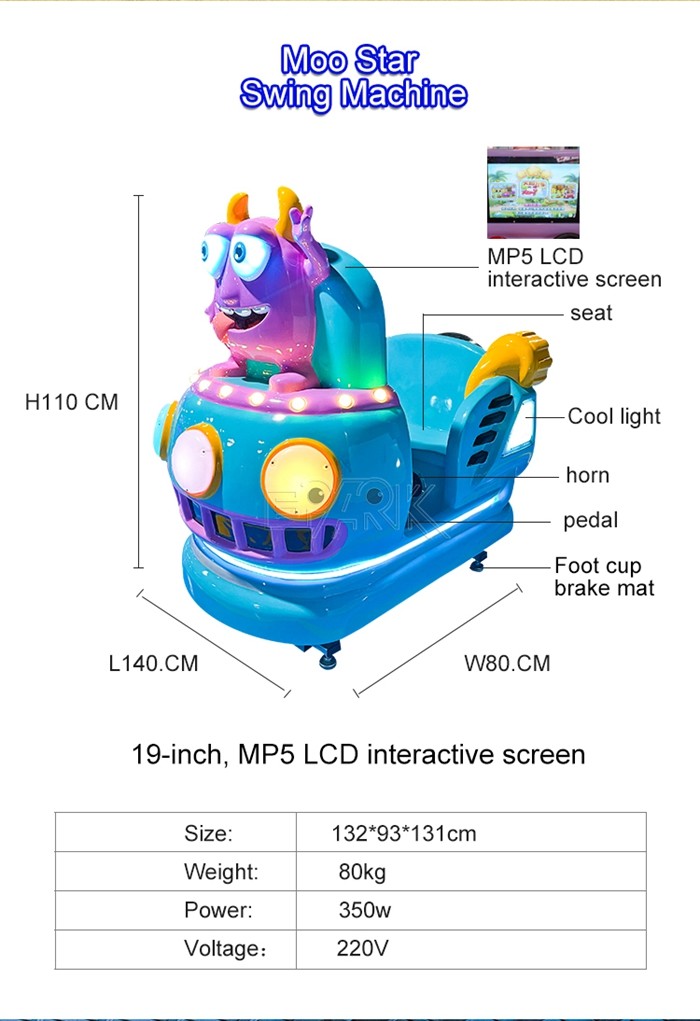 Funny Car Racing Kiddy Ride Machine Coin Operated Electric Swing Car