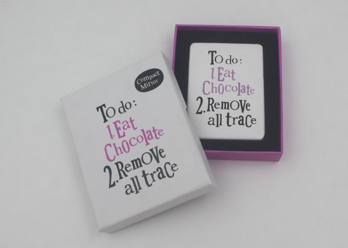 Metal Craft White Travel Makeup Mirrors Double Sided With Logo Printing