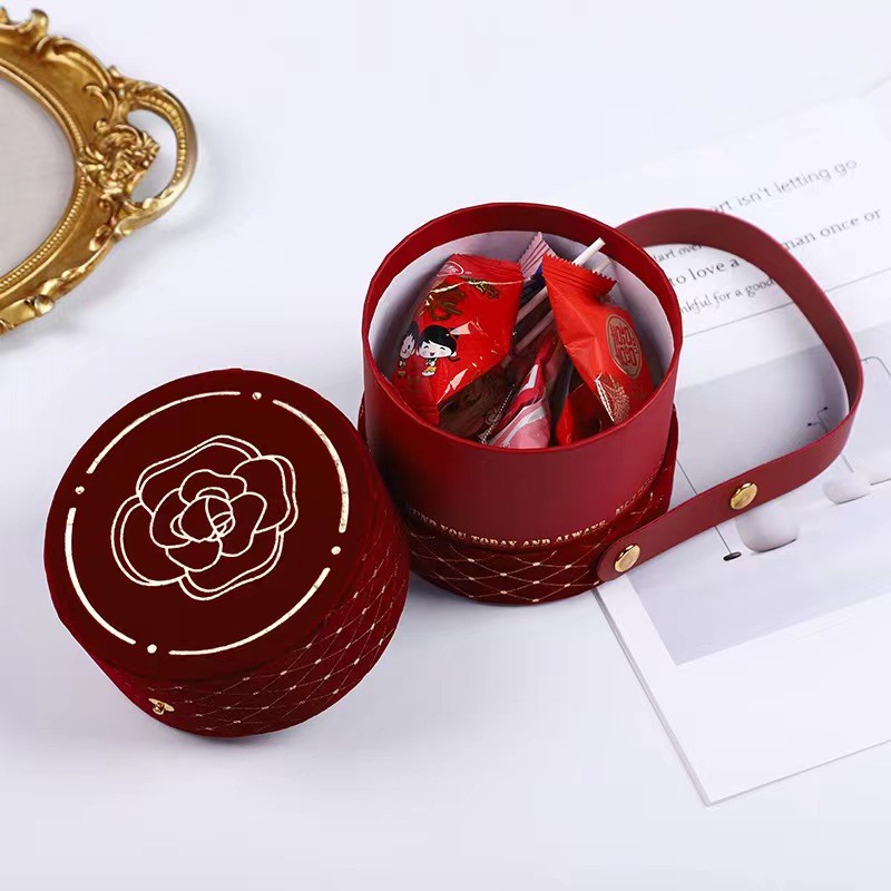 Custom Surface Velvet Gold Hot Stamp Food Chocolate Cylinder Paper Tube Packaging for FCL Shipment Requirements