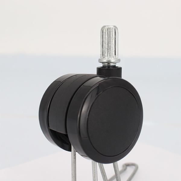 11x21mm Insert Stem Chair Casters Soft Wheel Black Double Wheel Casters For