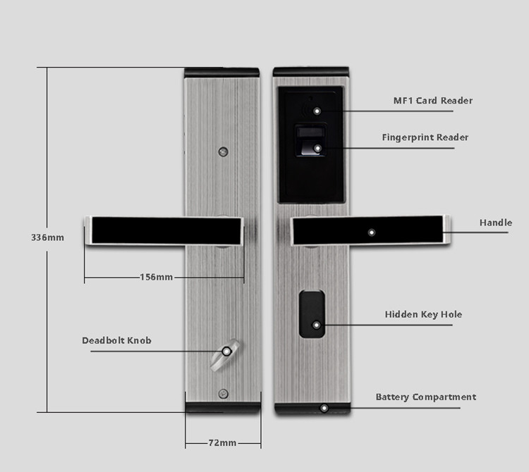 Simple Control Fingerprint Door Lock Home Office Villa 6V Fast Response
