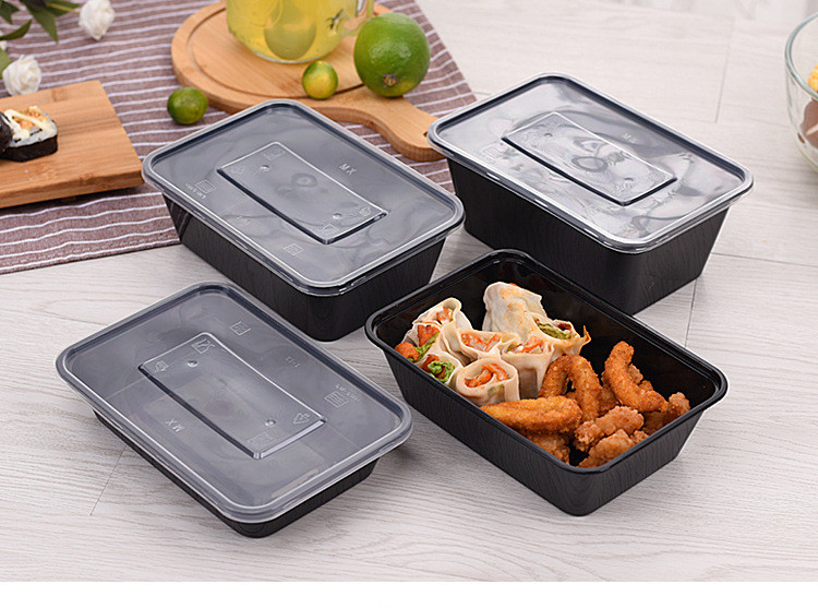 Lunch Food Disposable Container Rectangular PP Plastic Disposable Microwave