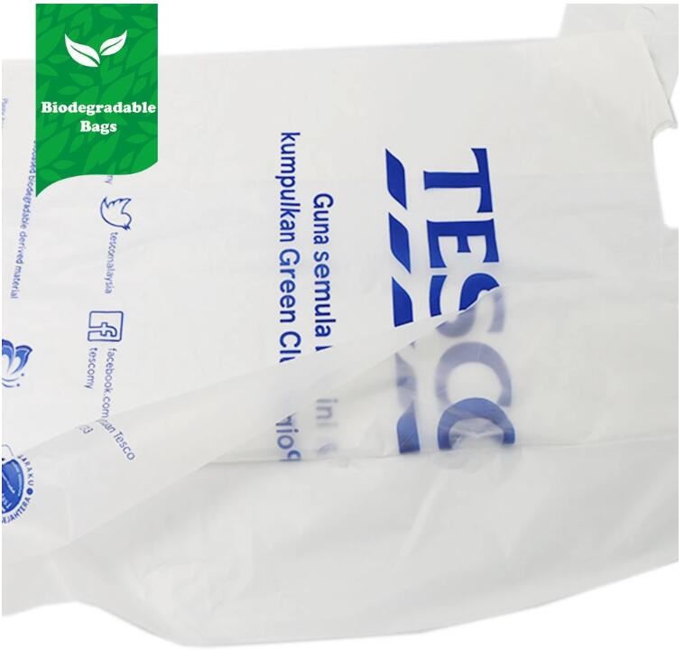 Biodegradable Compostable PBAT Handle Bag,Compostable Handy Bag, Die Cut Handle, Soft, Handle Compostable Trash Bag