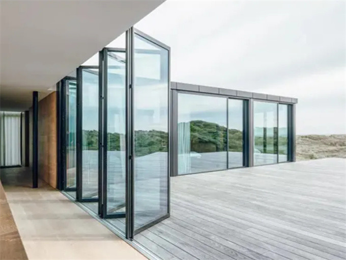 Aluminum Alloy Modern Style Waterproof Bifold Doors For Balcony Glass Windows