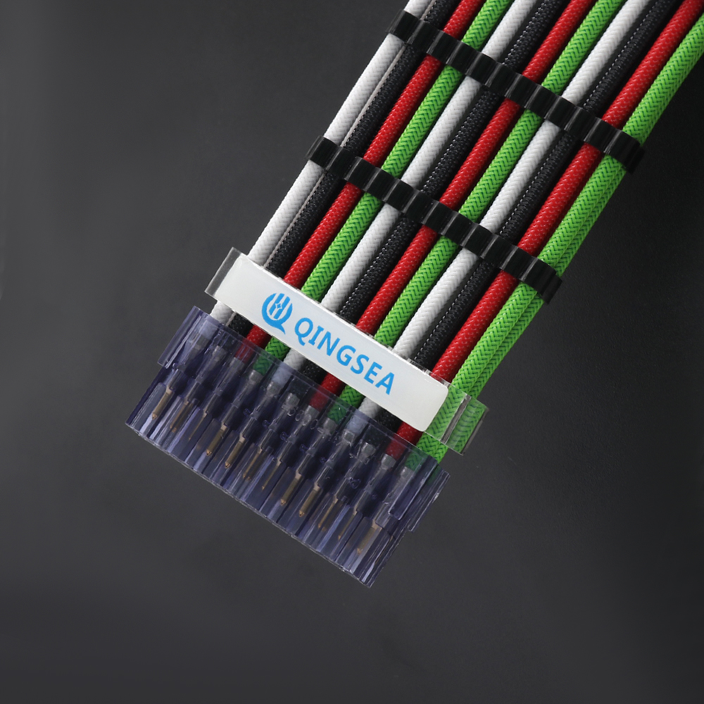 Sleeved Cables PSU Extension Kit 18AWG 30cm ATX 24P CPU4+4P PCI-E 6+2P PCI-E 6P For ATX Power Supply Cable Rainbow