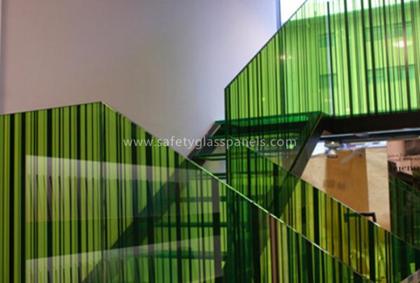 Monolithic Building Decoration Silk Screen Ceramic Printed Glass Partition 10mm