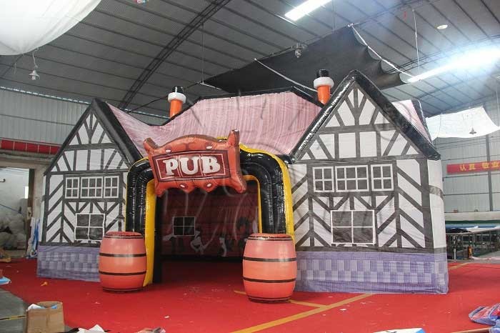Durable Inflatable Display Tent / Blow Up Event Shelter 10x6x6m Pub Themed