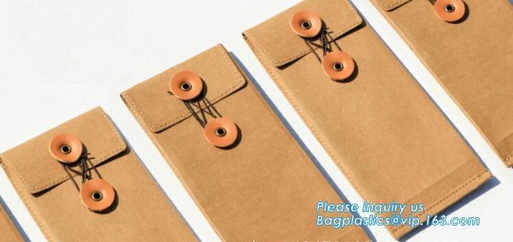 Button String Custom Tyvek Envelopes, packaging gift white tyvek envelope, tyvek dupont envelop bag file folder bagease