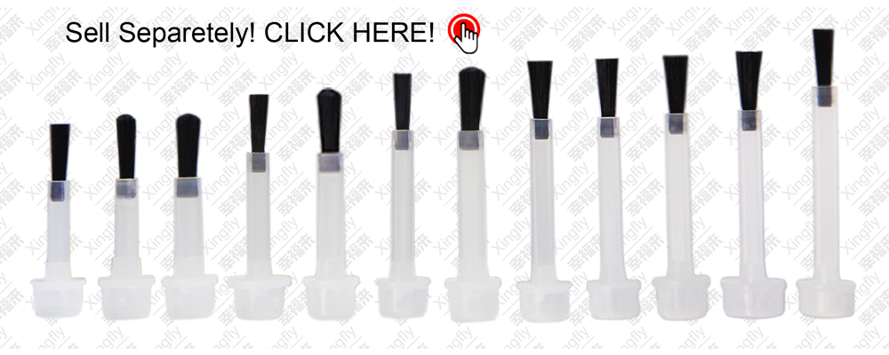 Plastic Nylon Brush On Nail Polish Replacement White and Grey