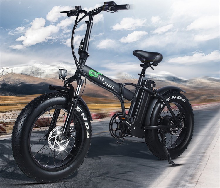 48V 20" Fat tire Ebike with Foldable Design and One Seat Capacity Range per Power 31-60 km