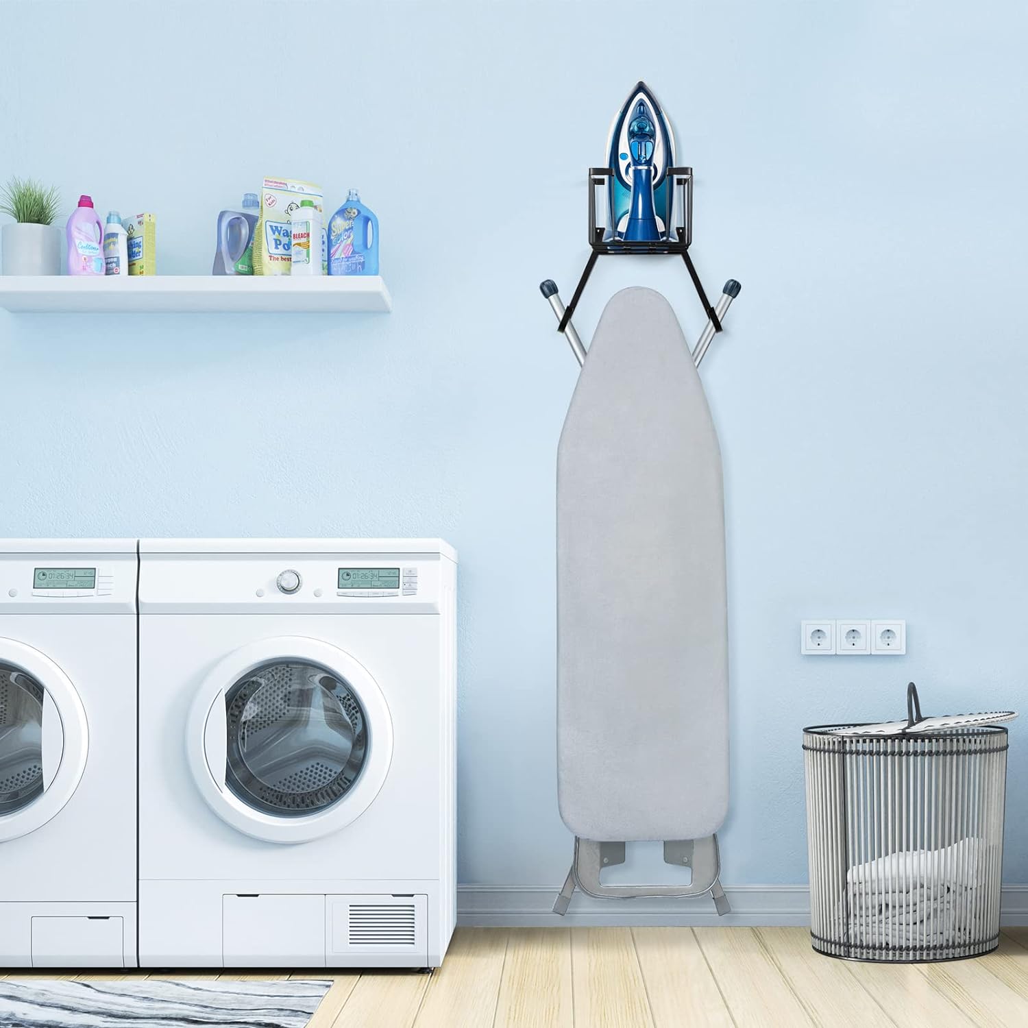 Stainless Steel Caddy Board Storage Holder for Wall Mount Ironing Board Convenience