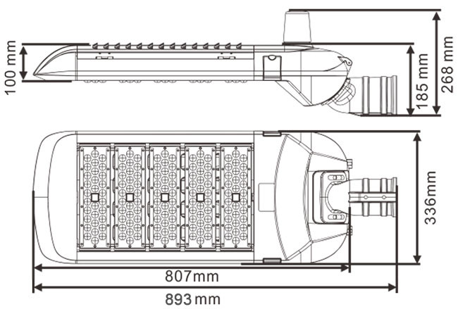 37500lm High Power LED Street Light 250 Watt IP66 High Temperature Protection