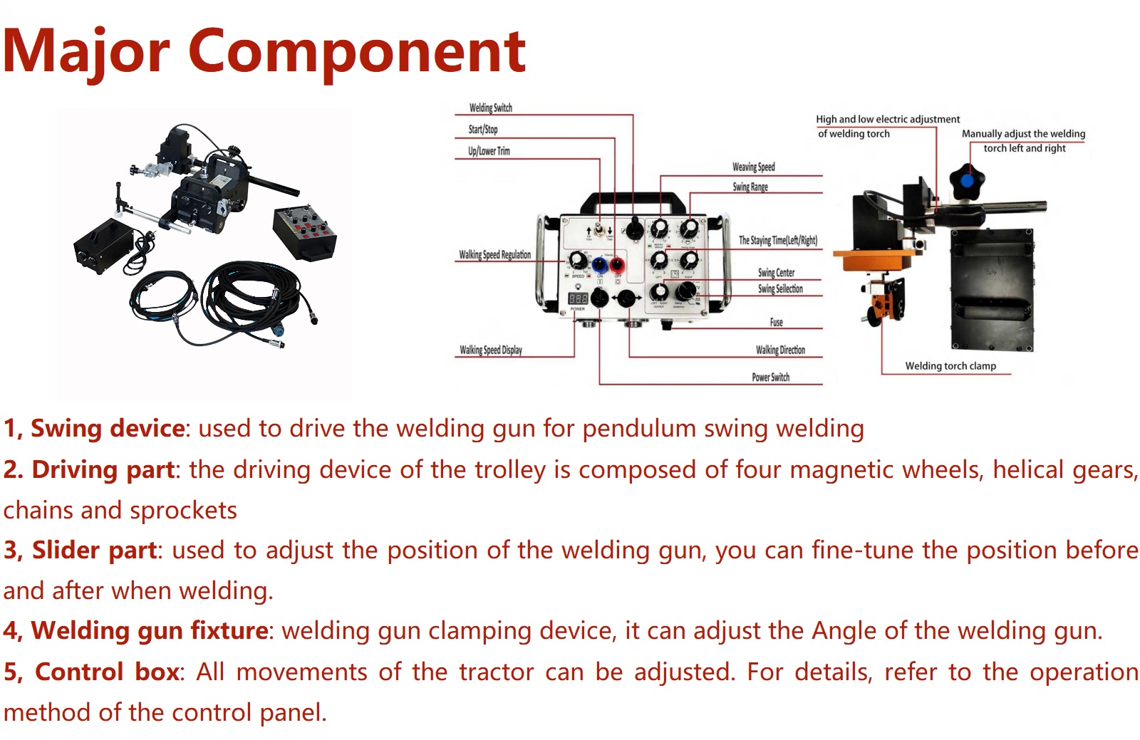DC24V 18RPM Swing Motor Pipe Welding Machine Magnetic Trolley Automatic Welding System