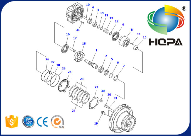 708-8F-00171KT 708-8F-00170KT Travel Motor Seal Kit for Komatsu PC200LC-7 PC210LC-7