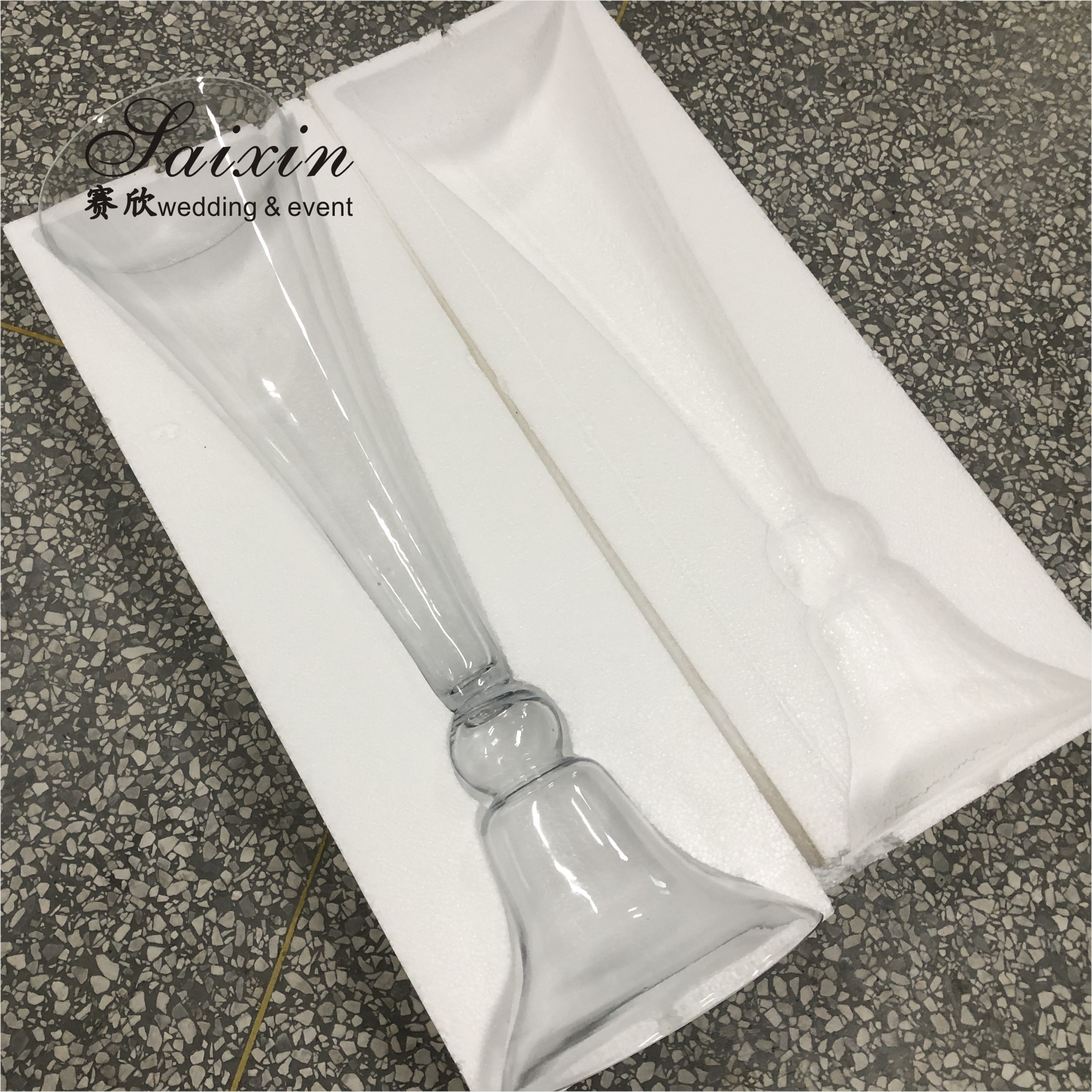 80cm Tall Reversible Trumpet Flower Arrangement Holder Glass Vase Wedding Decor
