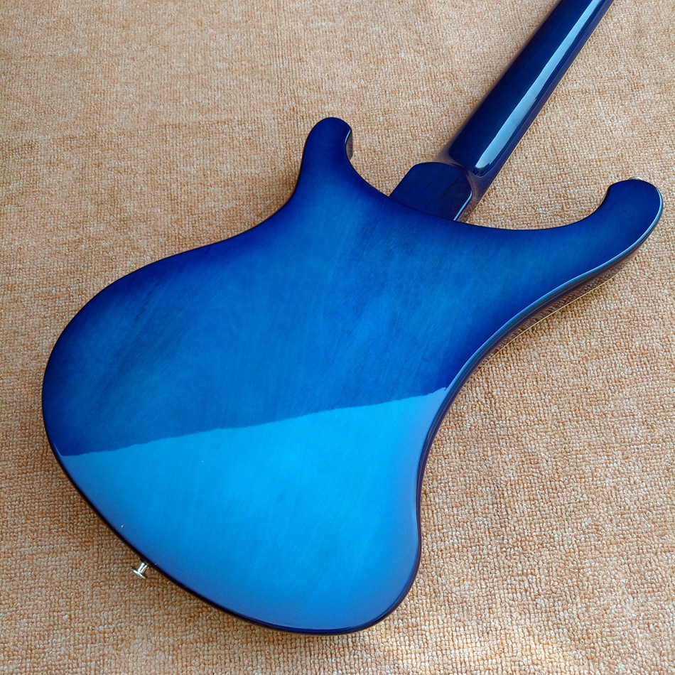 2018 Best Bass Top quality Rick 4003 model Ricken 4 strings Electric Bass guitar in blue color, Chrome hardware