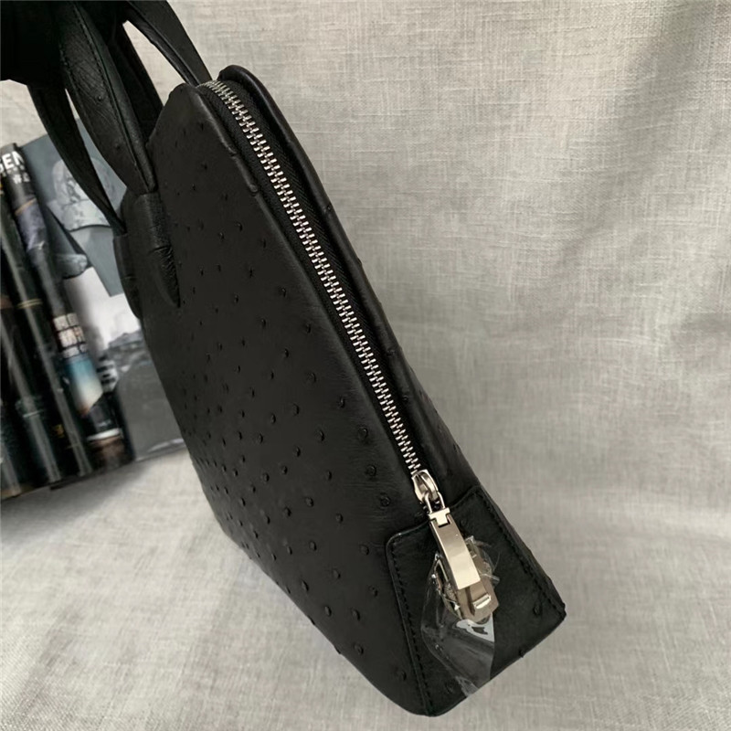Authentic Ostrich Skin Businessmen Passcode Briefcase Handbag Exotic Genuine Leather Male Large Top-handle Working Purse