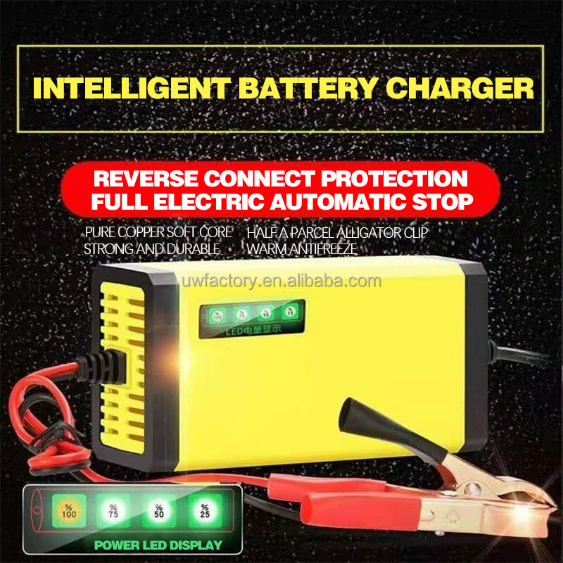 12V/24V 3-Stage Smart Motorcycle Battery Charger with Overcurrent Protection at Affordable