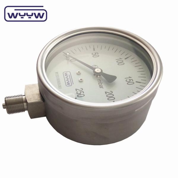 100mm All Stainless Steel Bayonet Pressure Gauge , Bellows Gas Pressure Gauge