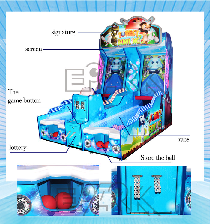 Forest Electronic Coin Operated Arcade Machine For Bowling Ball Shooting Game
