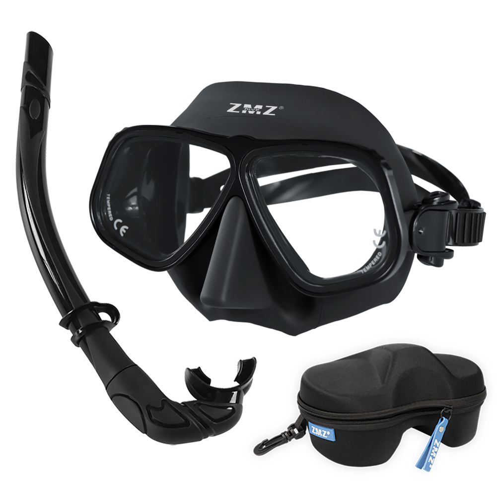 Universal Surfing Spearfishing Snorkel Mask Set With Breathing Tube