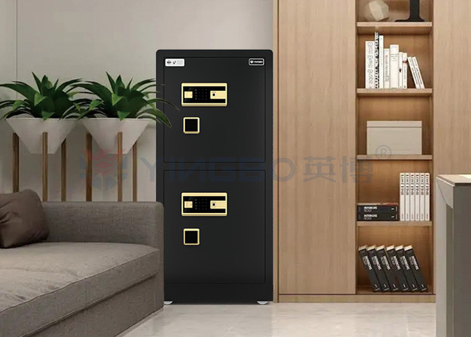 H1200mm Dual Alarm Double Door House Safe Box Biometric Safe Box Black
