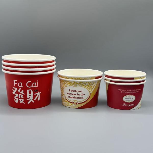 Hot sale round ice cream bowl with PET dome lid factory price food grade ice