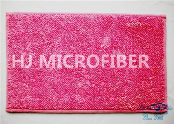 Small Pink100% Polyester Microfiber Door Mat For Outdoor / Indoor Anti-Slip