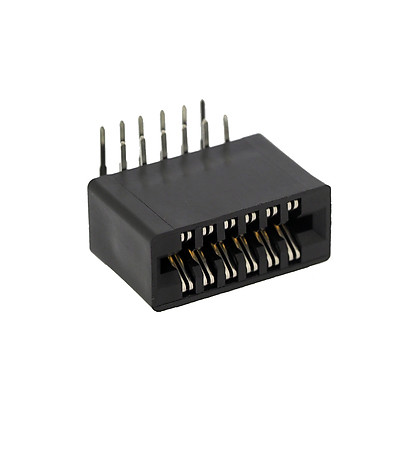 2.54mm Pitch Female Card Edge Connector Right Angle 64P Current Transmission