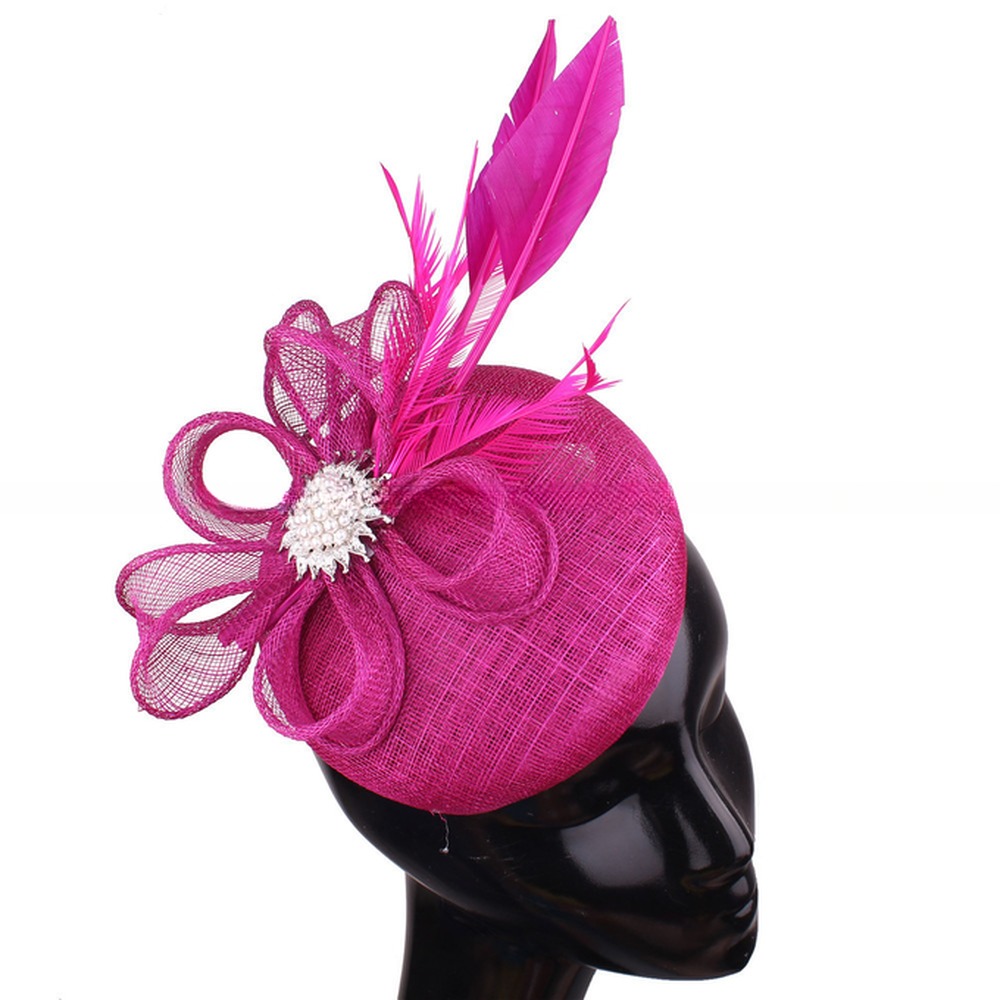 Stylish Sinamay Base and Feather Fascinator Hat for Shipping by DHL UPS FEDEX EMS TNT