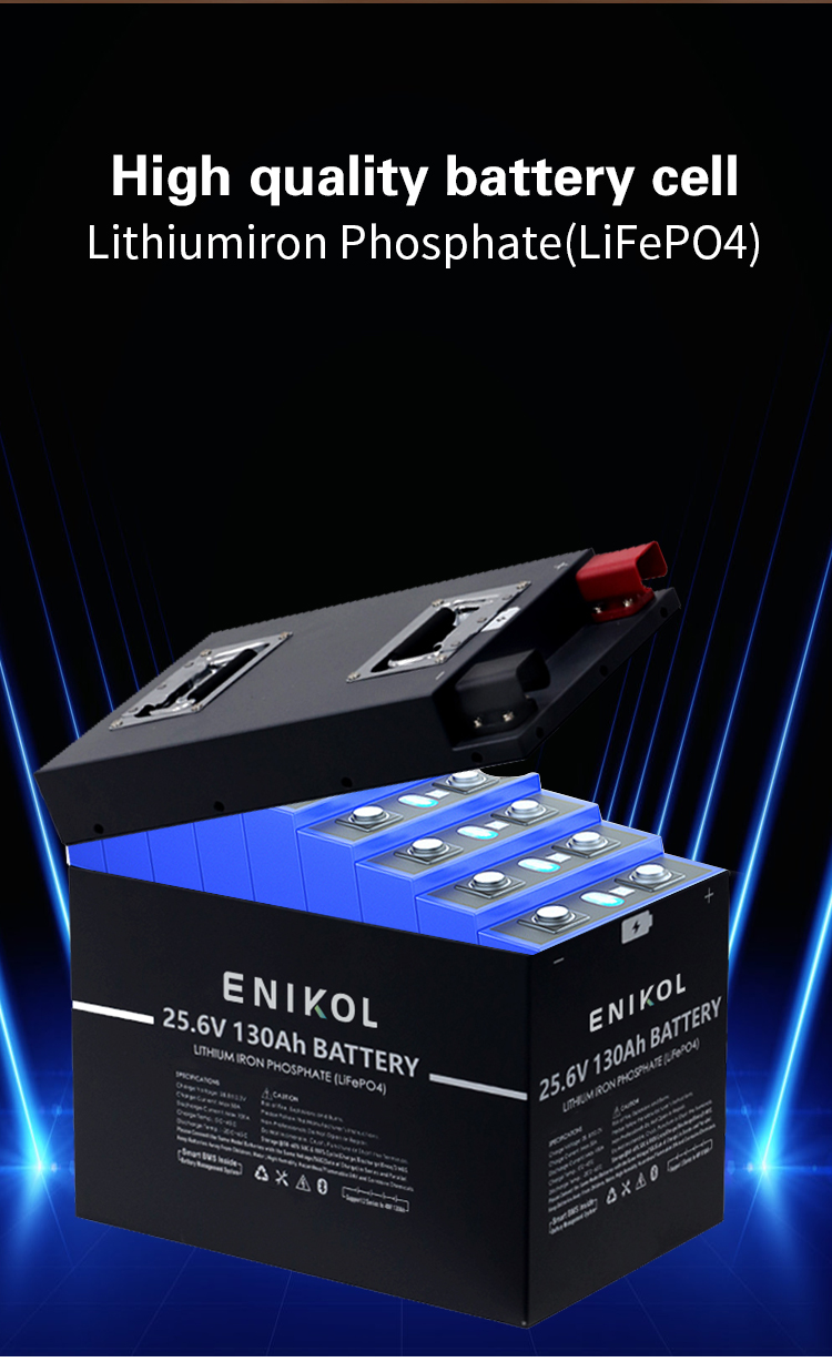 3000wh 24V Deep Cycle Lithium Battery 130ah Home Solar Lifepo4 Battery With BMS