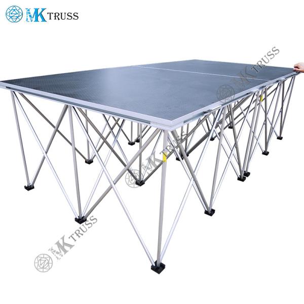 Outdoor Concert Stage Truss Project Black Aluminum Folding Stage Platform with