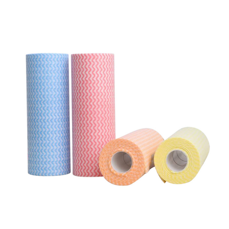 100% polyester hydrophilic cleaning towel Spunlace nonwoven fabric clean cloth colorful printed wavy type