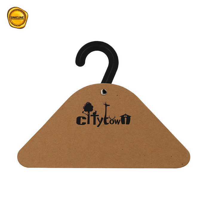 Custom Logo Cardboard Clothes Hangers With Plastic Hook For Pet
