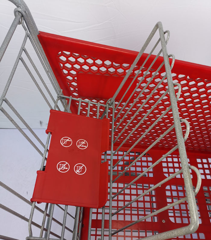 Double Layer Plastic Shopping Carts 110kgs Loading Capacity Plastic Grocery Cart