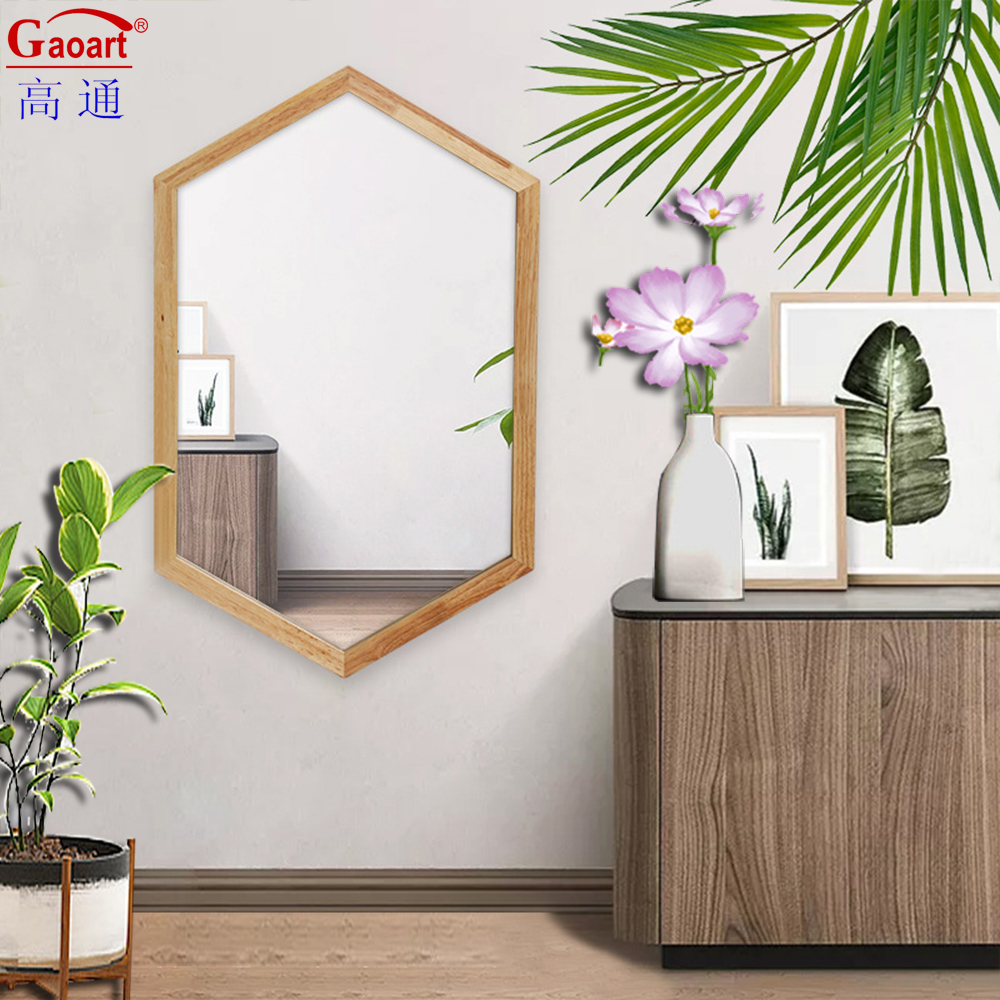 Customized Size Wooden Frame Modern Wall Mirror for Home Bathroom Antique Decor