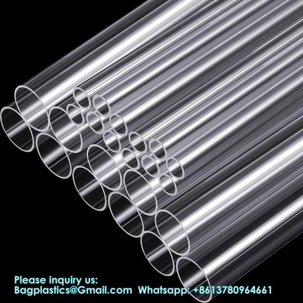 Acrylic Tube, Clear Plastic Pipe Tube 15.5'' Length Clear PVC Pipe Round