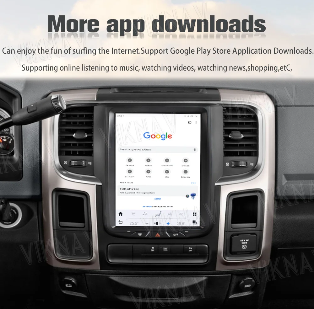 Automatic Touch Screen Dodge Android Radio For Ram 1500 2013-2018 Head Unit
