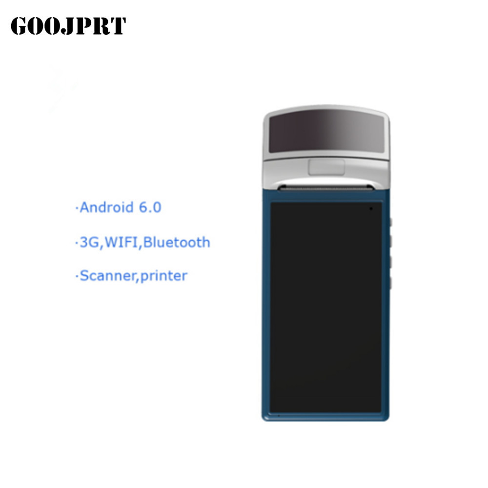 Free SDK Handheld Portable Pos Terminal barcode scanner Restaurant thermal printer wireless bluetooth wifi Android5.1 PD