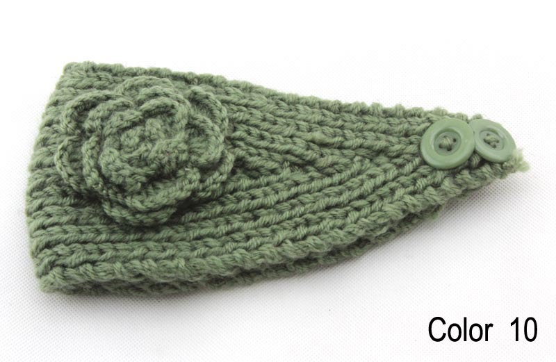 Women knitted headband with flower,crochet headband- Handmade tenia, Hair Accessories
