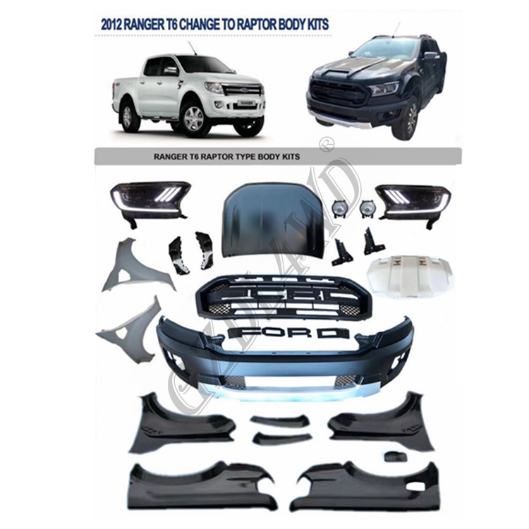Durable 4x4 Body Kits For Ranger T6 T7 T8 Upgrade To F150 Raptor 1/1